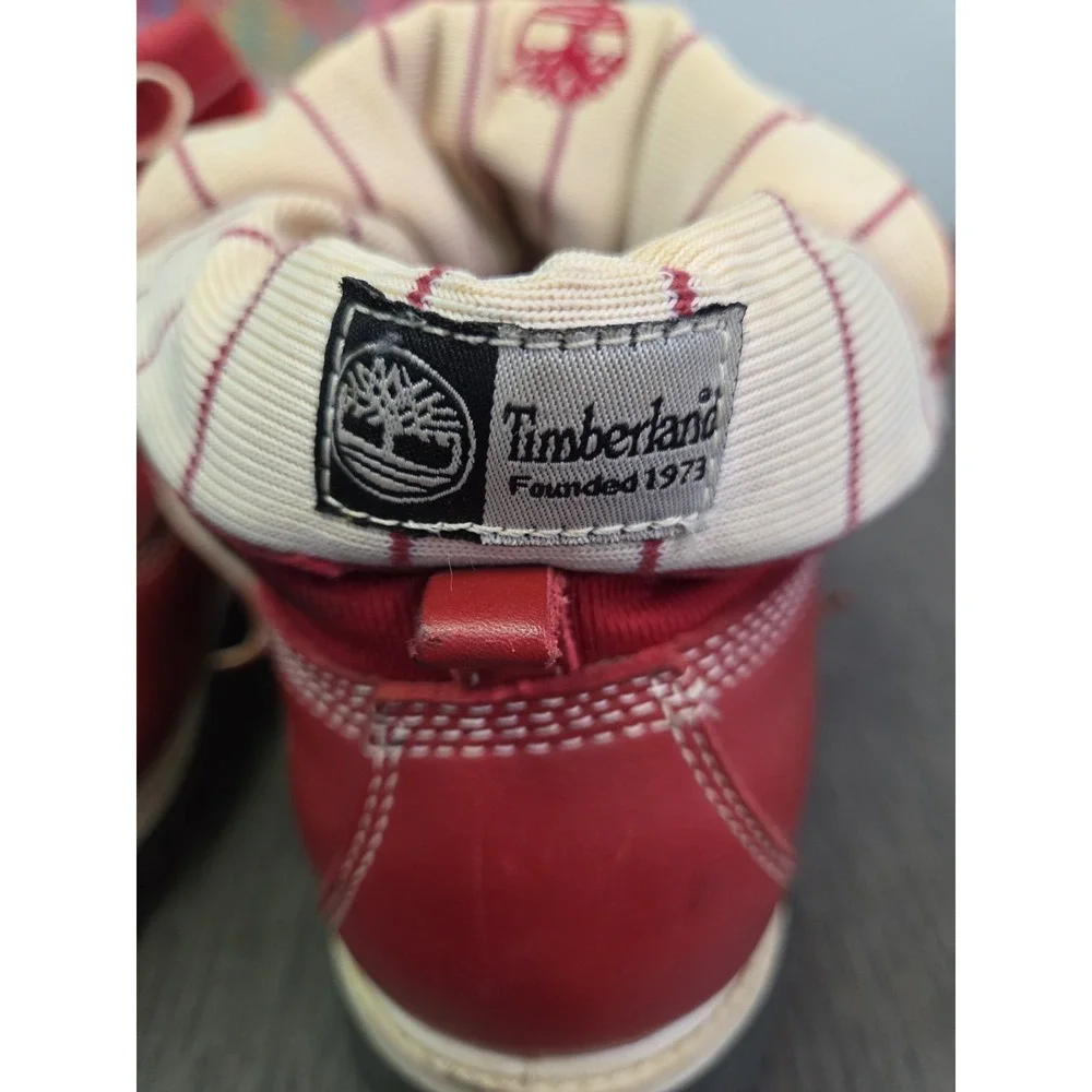 Timberland Mens Vintage Red Leather Convertible Lace Up‎ Combat Boots 90's Rare